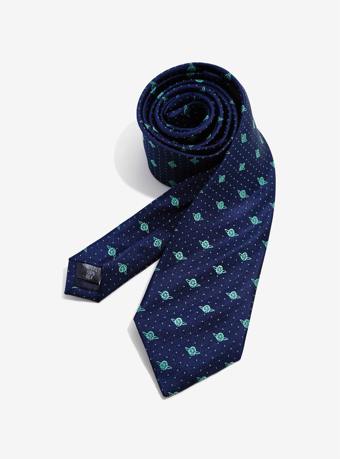 Star Wars Yoda Dot Navy Silk Tie, , hi-res