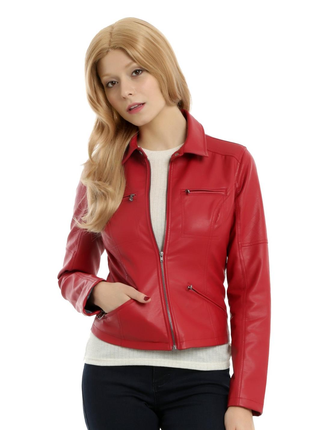 Once Upon A Time Emma Red Biker Jacket, RED, hi-res
