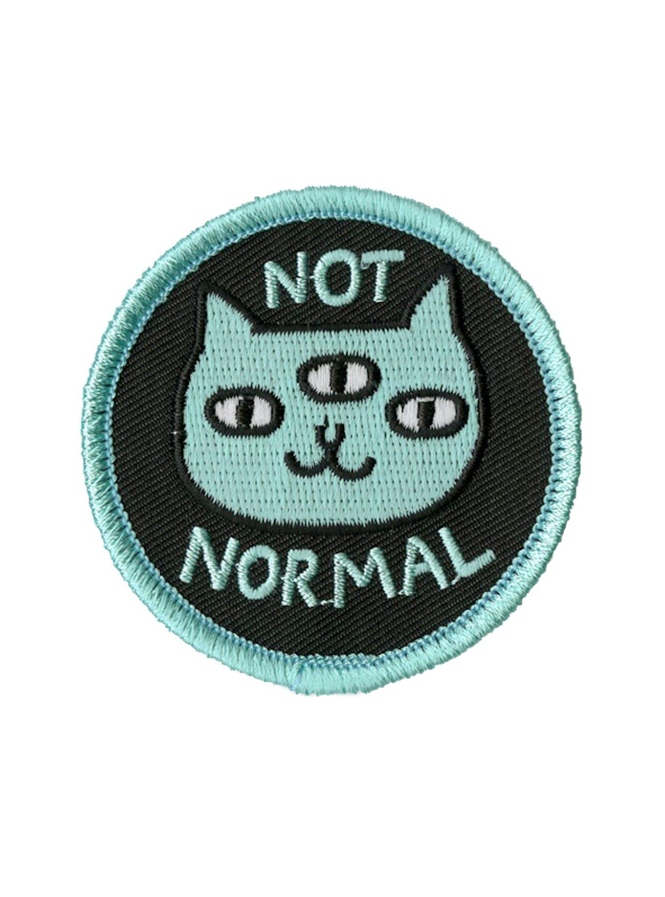 Not Normal Cat Iron-On Patch, , hi-res