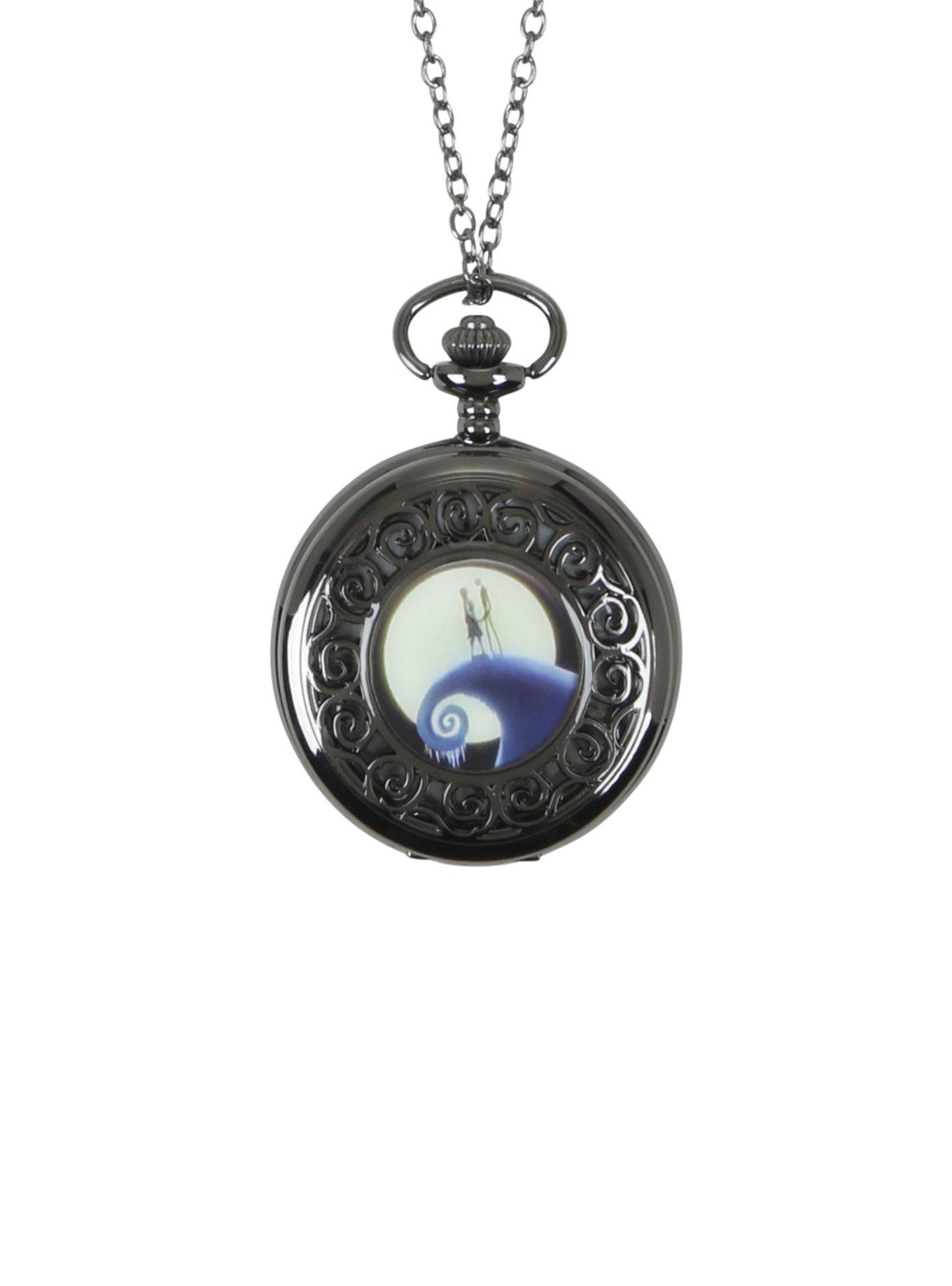 The Nightmare Before Christmas Jack Sally Snow Hill Pocket Watch