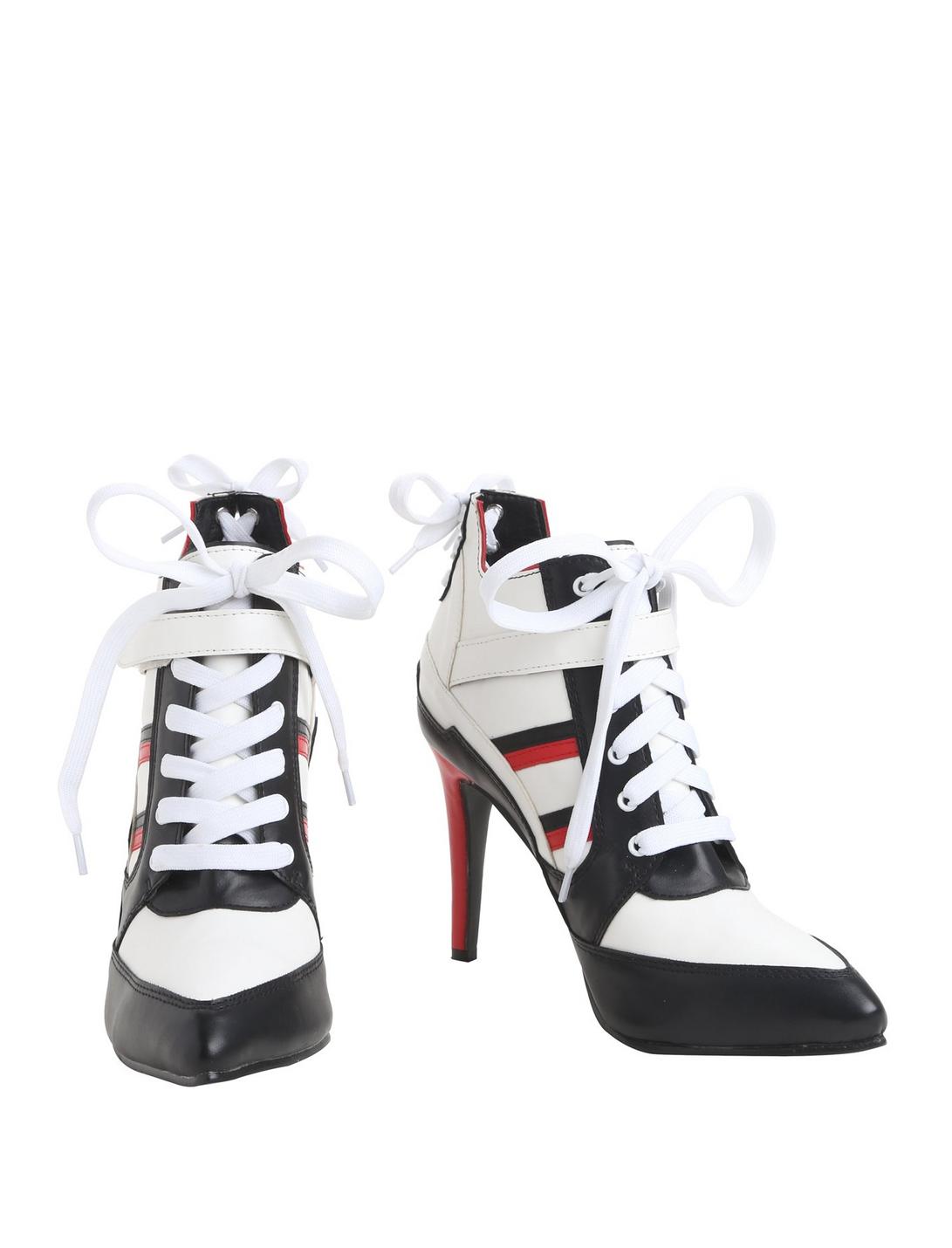 White Red & Black Striped Sneaker Booties, WHITE, hi-res