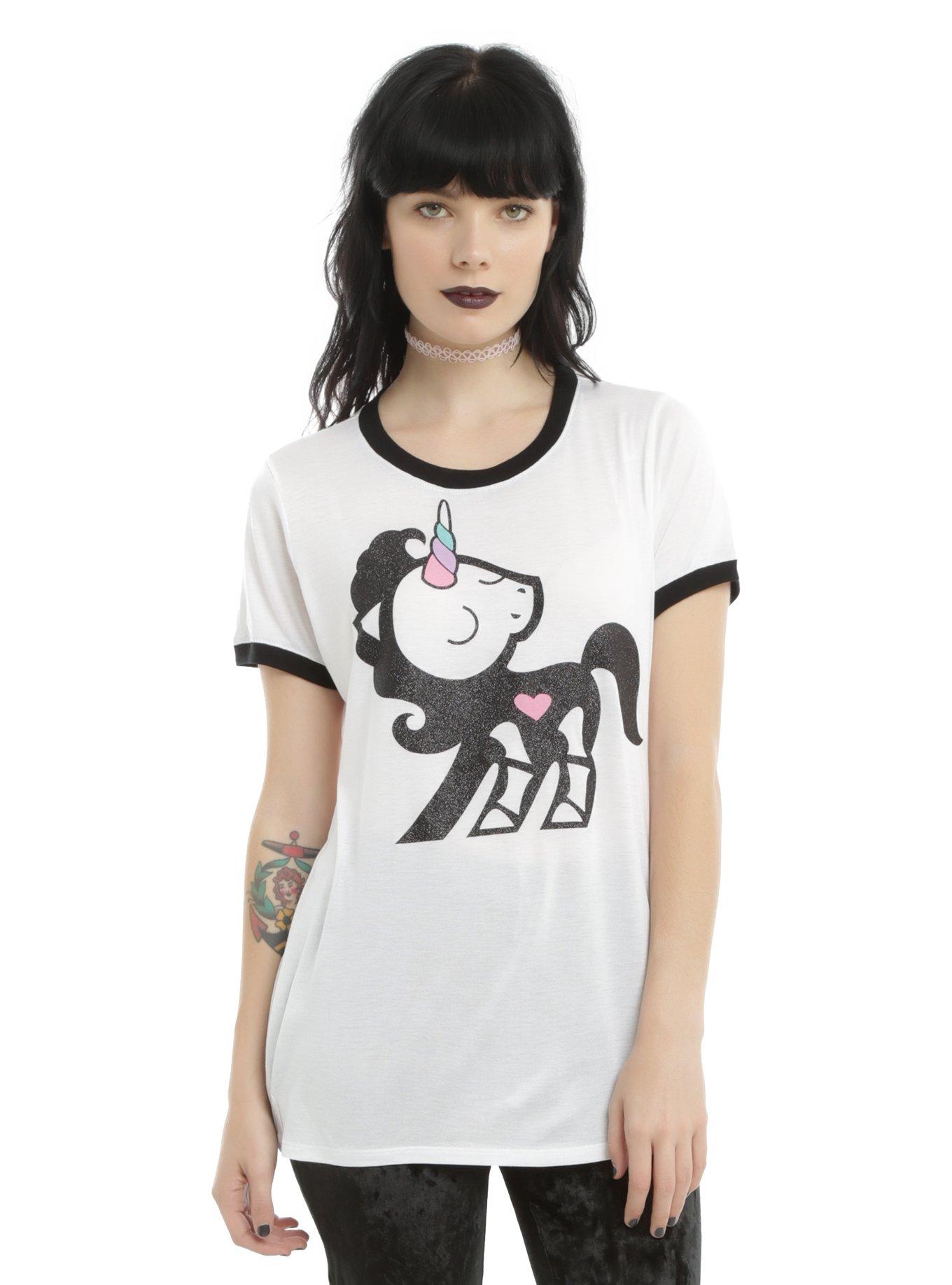 Skelanimals Bonita Unicorn Girls Ringer T-Shirt, WHITE, hi-res
