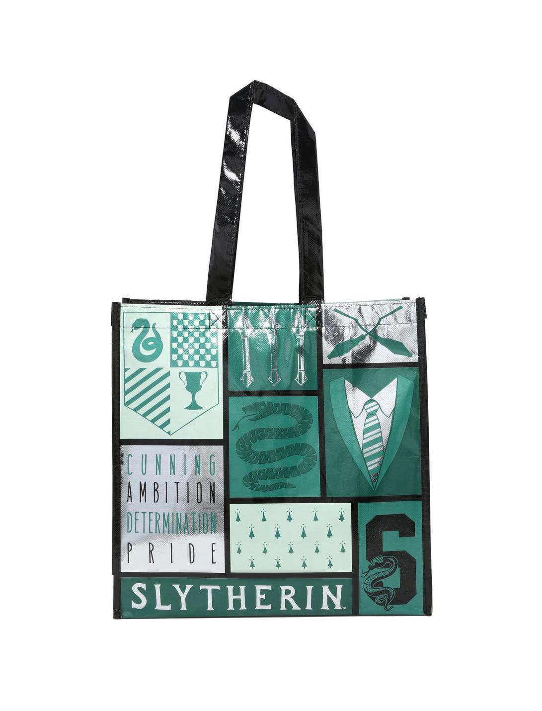 Harry Potter Slytherin Metallic Reusable Tote Bag, , hi-res