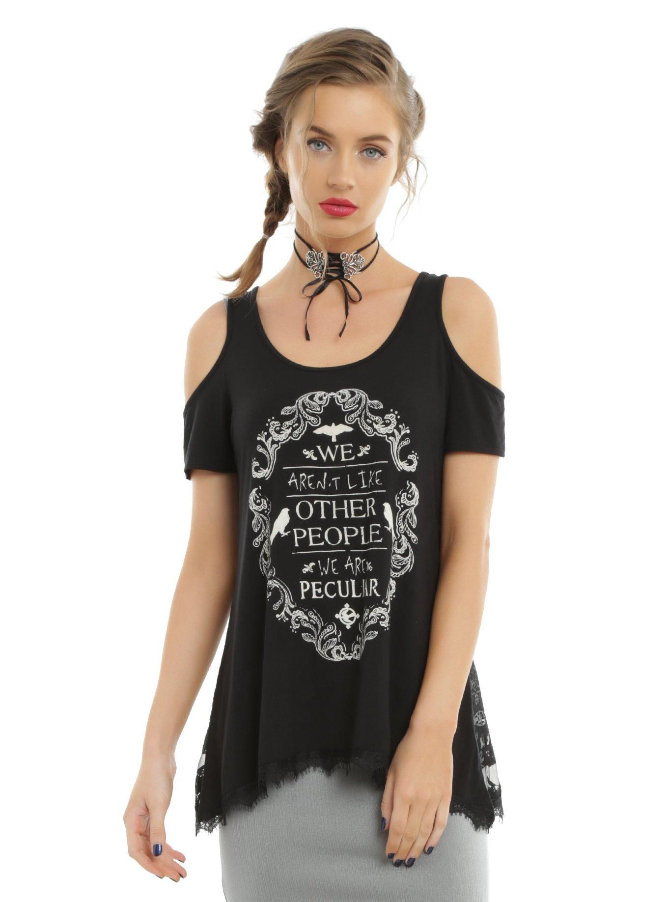 Miss Peregrine's Home For Peculiar Children Cold Shoulder Top, BLACK, hi-res