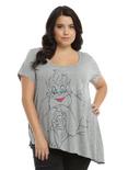 Disney Villains Ursula Asymmetrical T-Shirt Plus Size, GREY, hi-res