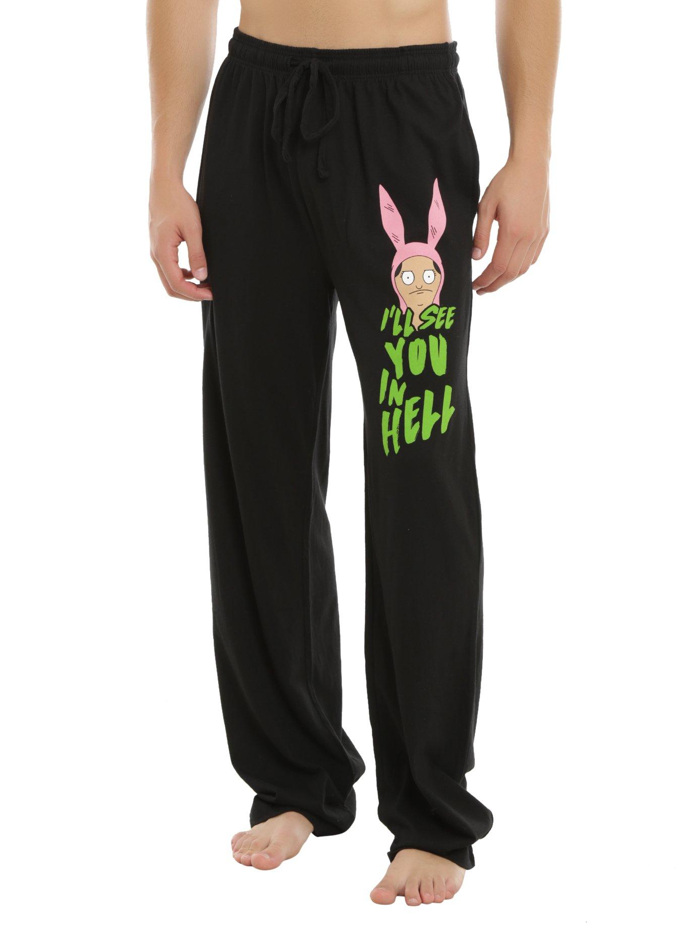 Bob's Burgers Louise I'll See You In Hell Guys Pajama Pants, BLACK, hi-res