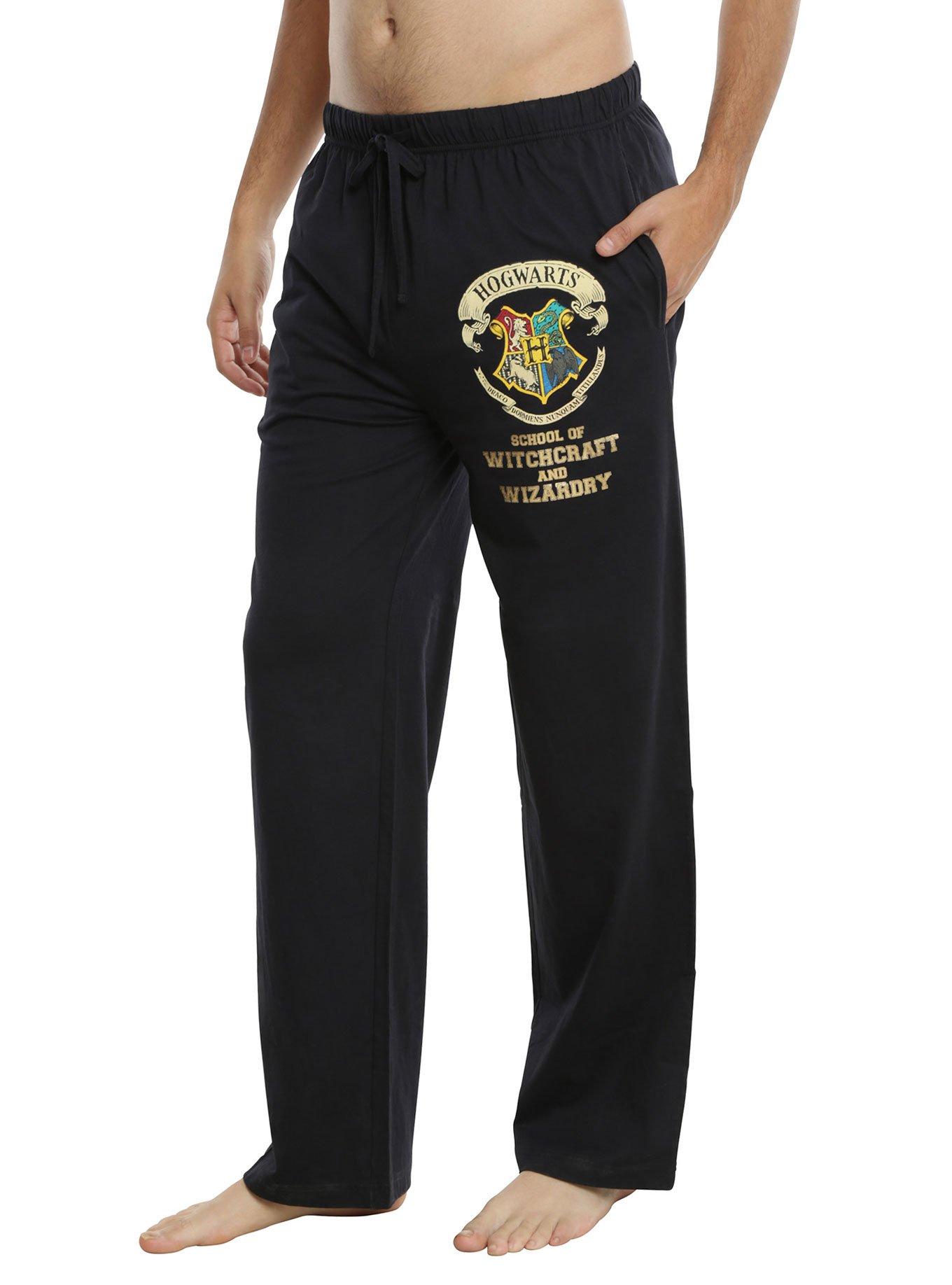 Harry Potter Hogwarts Witchcraft And Wizardry Guys Pajama Pants, BLACK, hi-res