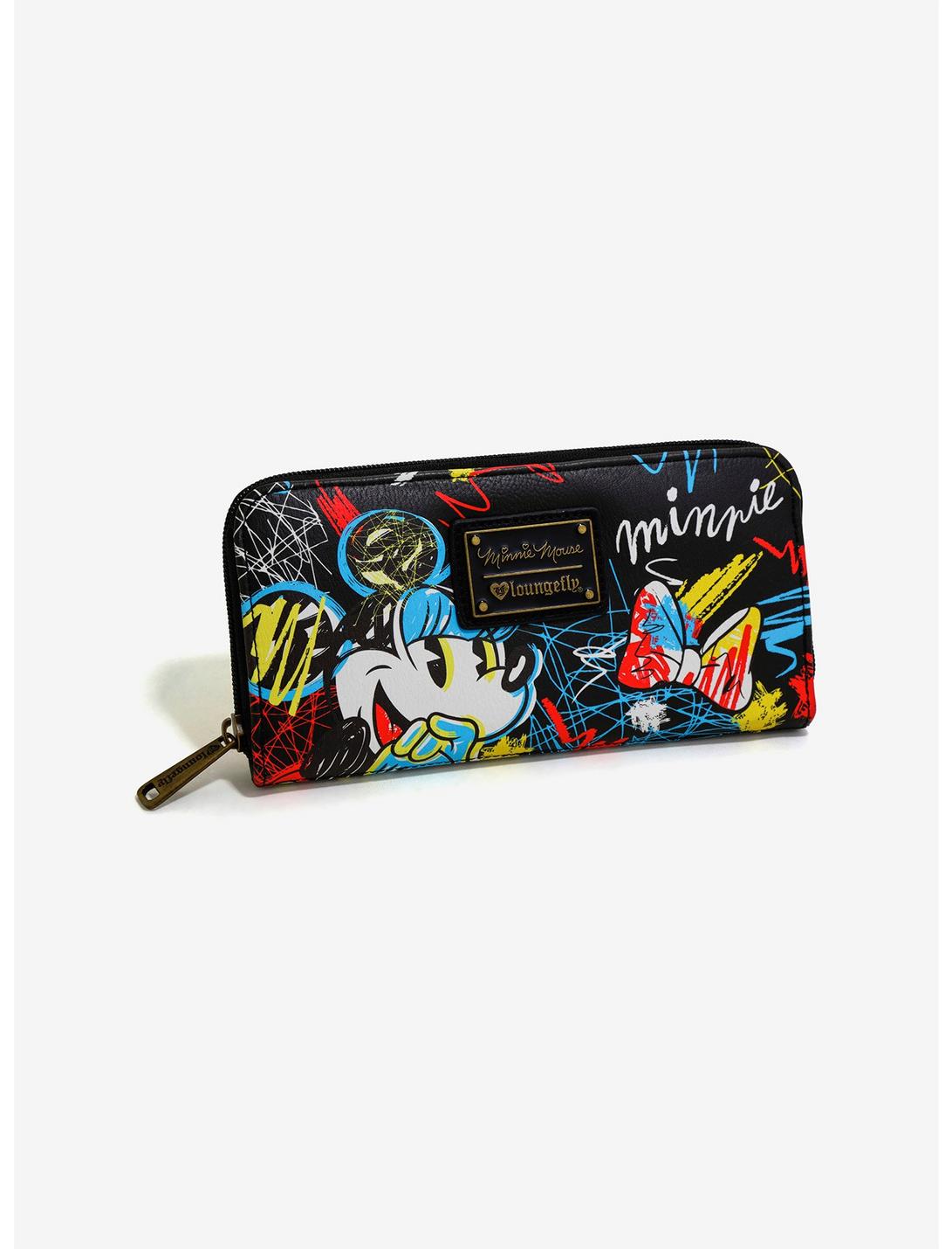 Loungefly Disney Minnie Mouse Scribble Art Wallet, , hi-res