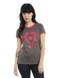 World Of Warcraft Horde Girls Ringer T-Shirt, BLACK, hi-res