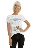 UFO Pug Girls T-Shirt, WHITE, hi-res