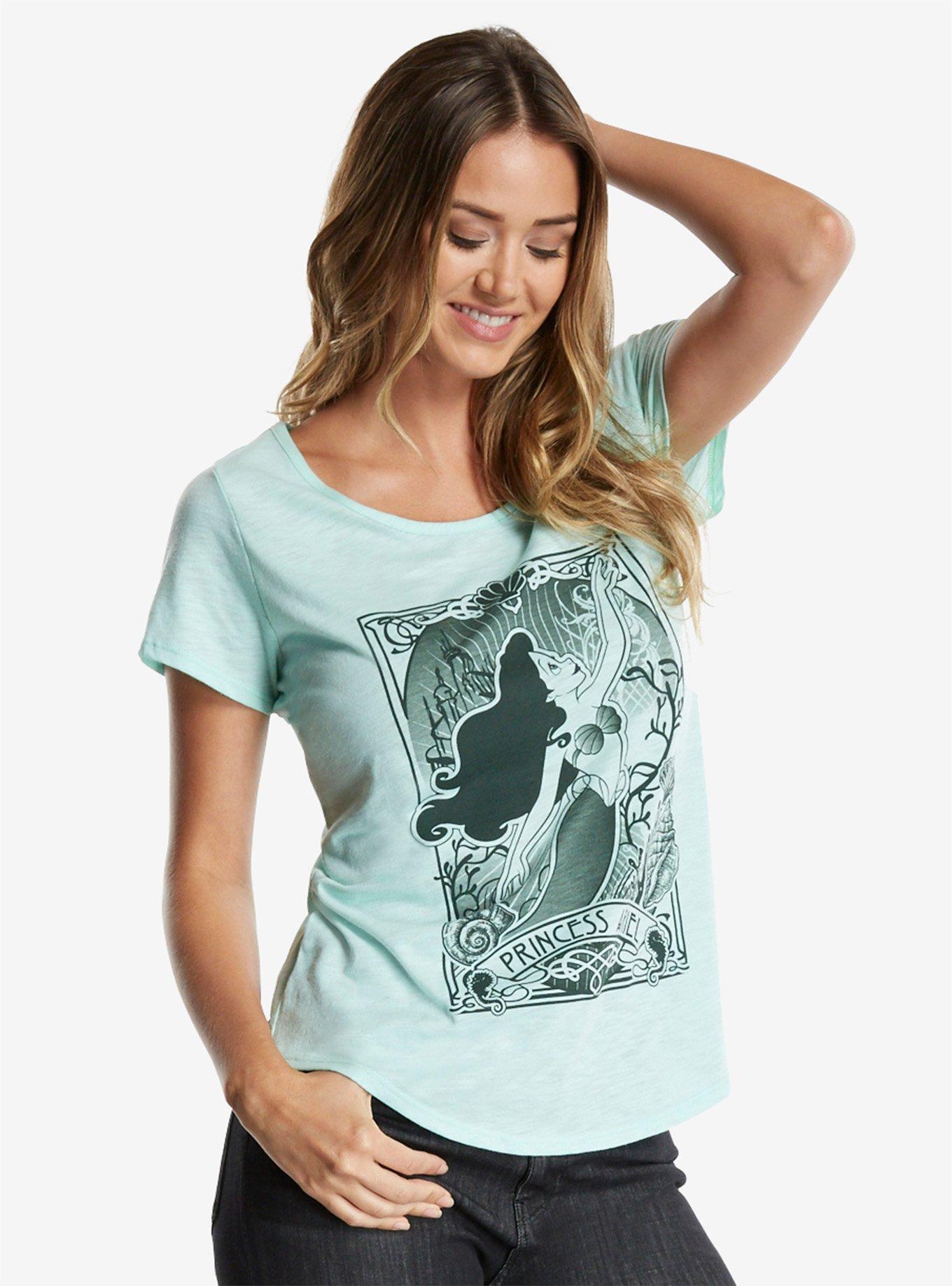 Disney The Little Mermaid Tarot Card Womens Tee, AQUA SEA, hi-res