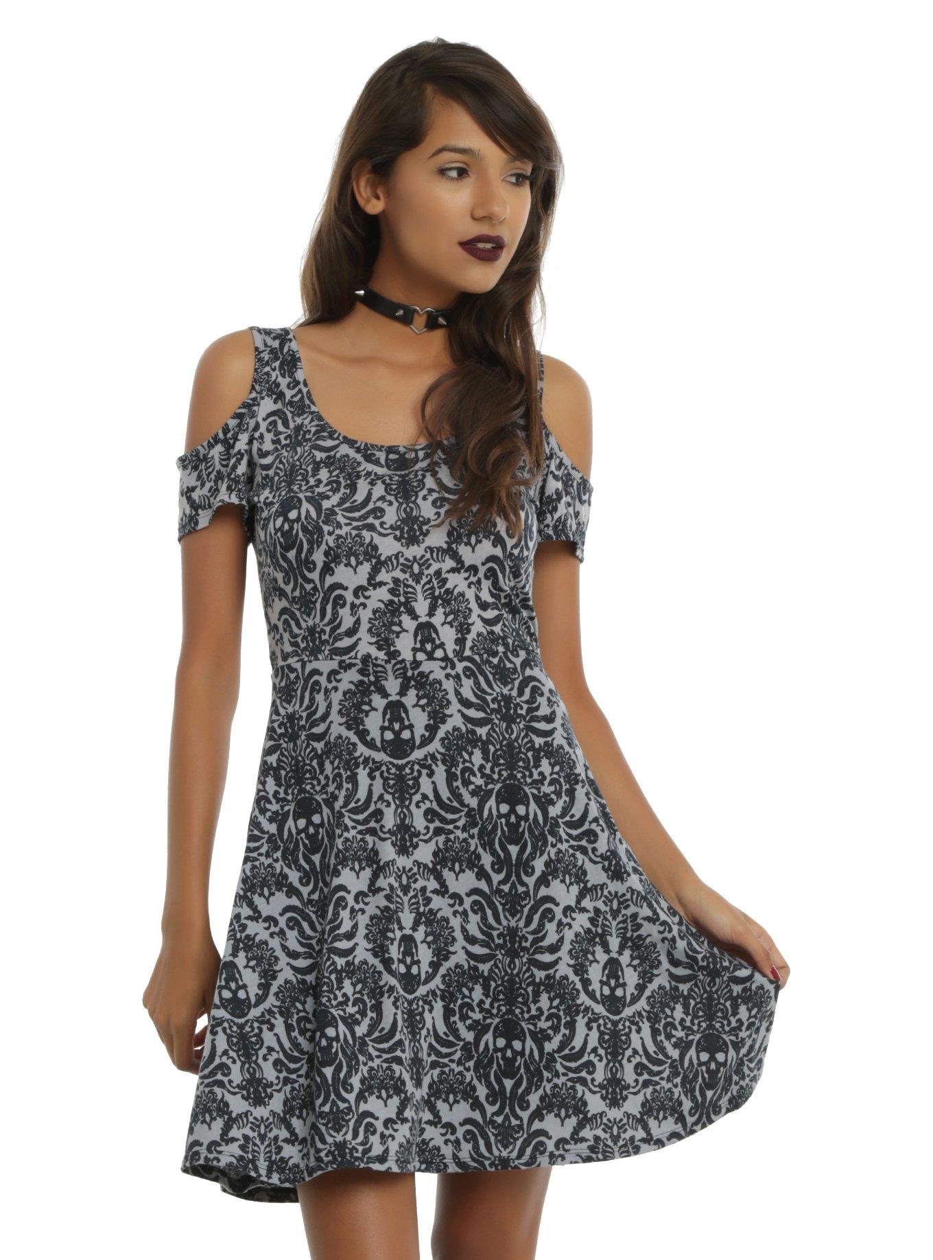 black cold shoulder skater dress NEW 2X TORRID Black Gauze Cold Shoulder Skater Dress Womens Plus Size  Clothes
