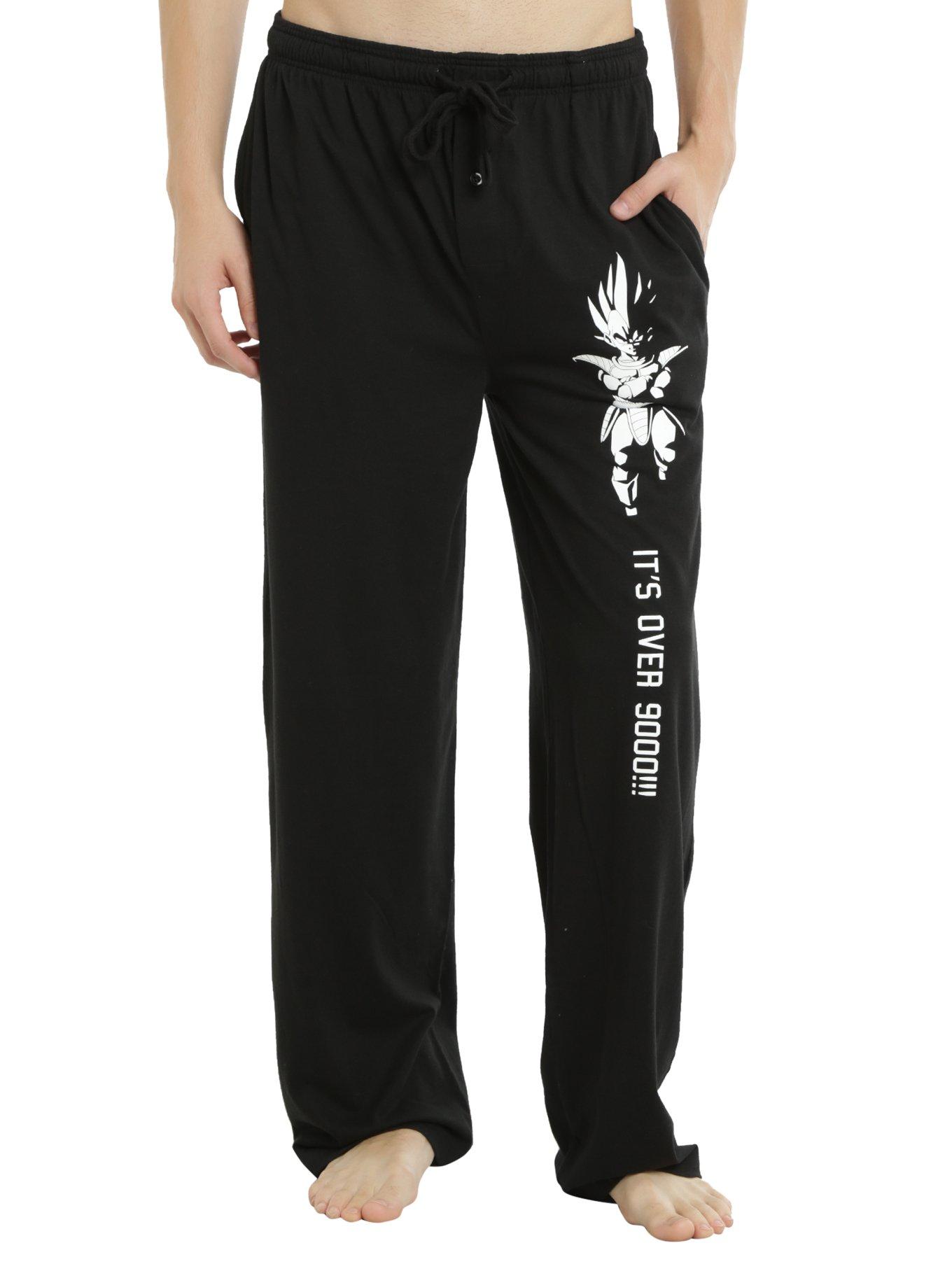 Dragon Ball Z It's Over 9000 Guys Pajama Pants, BLACK, hi-res