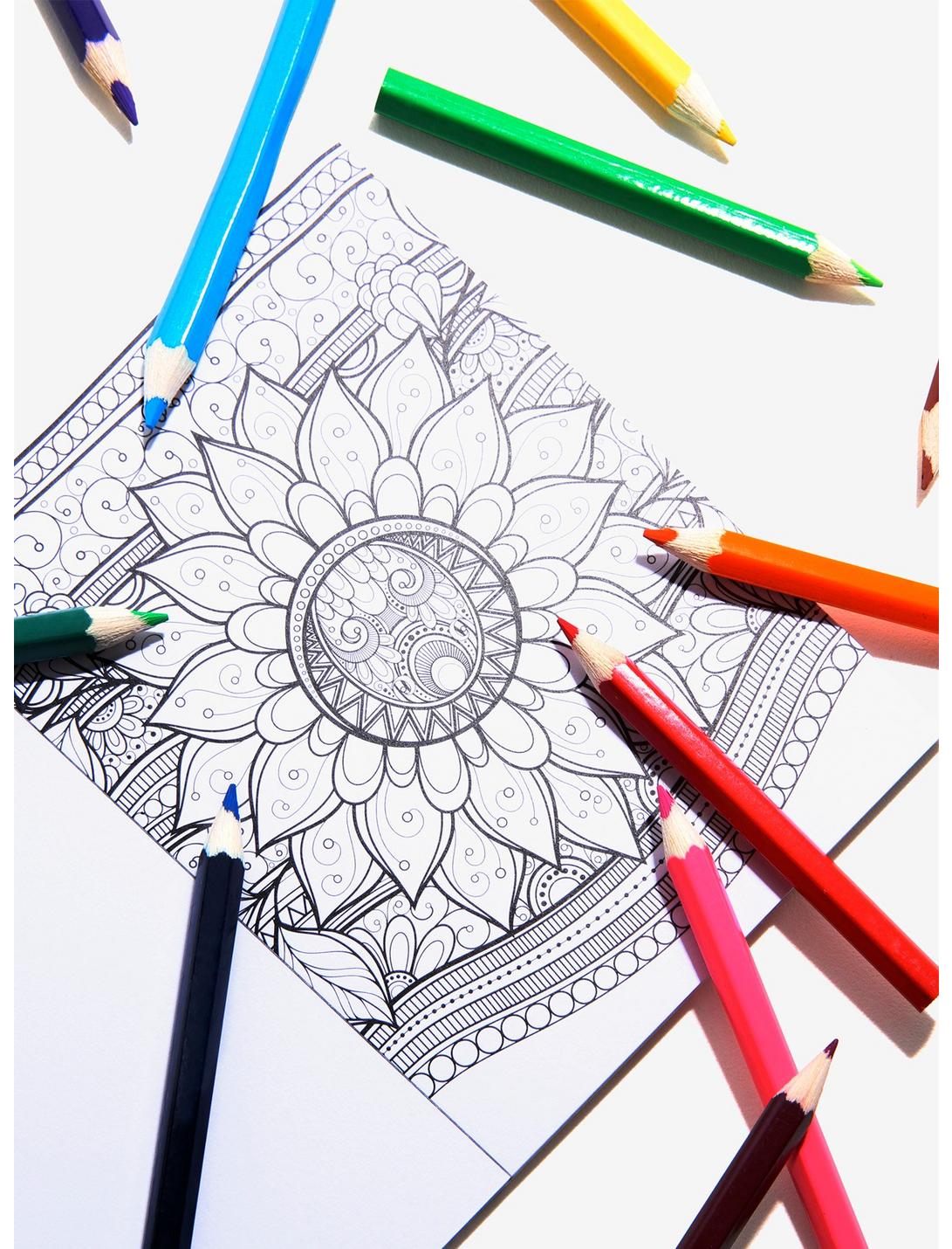 Color Therapy Coloring Book And Pencils, , hi-res