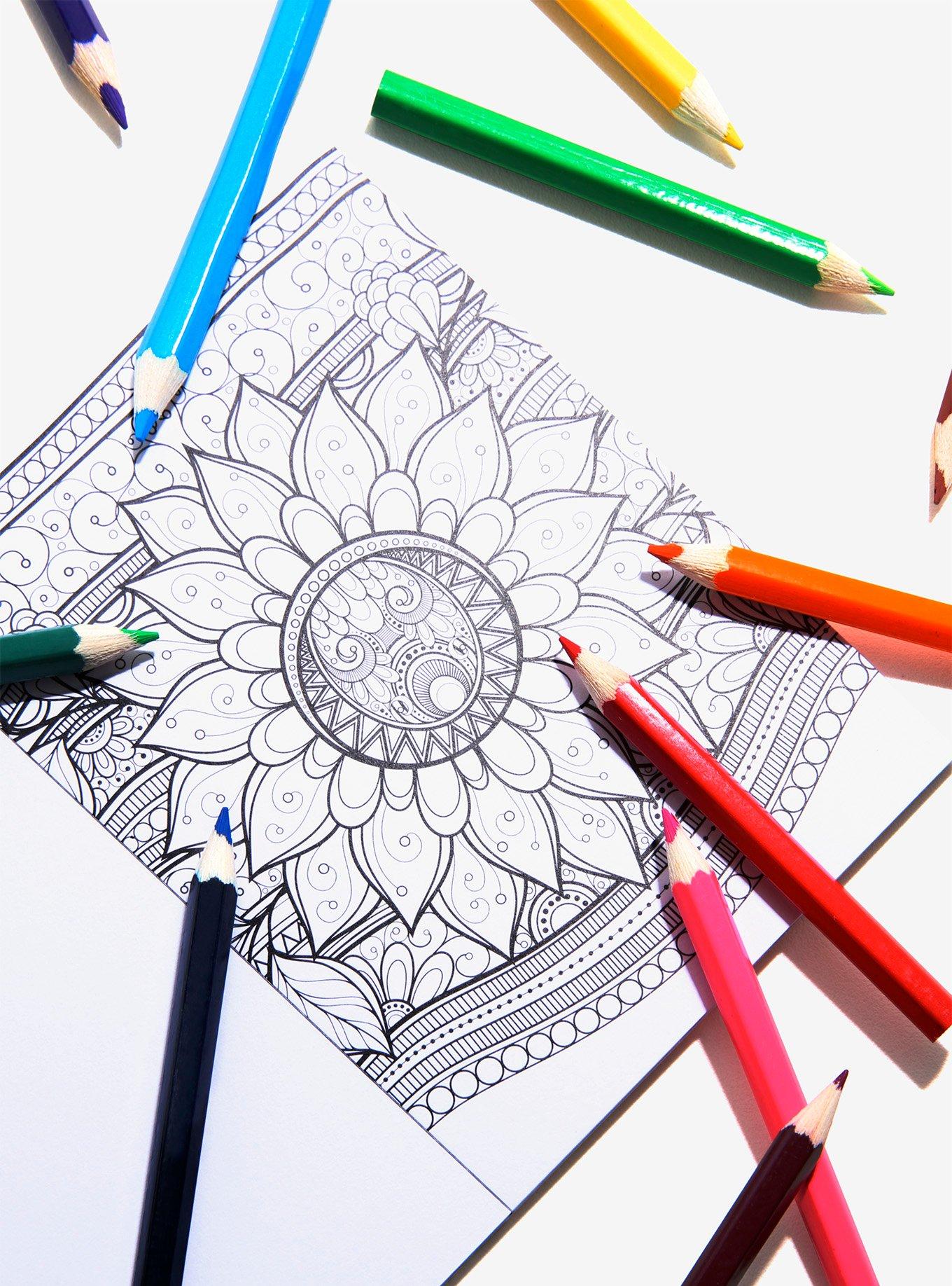 Color Therapy Coloring Book And Pencils, , hi-res