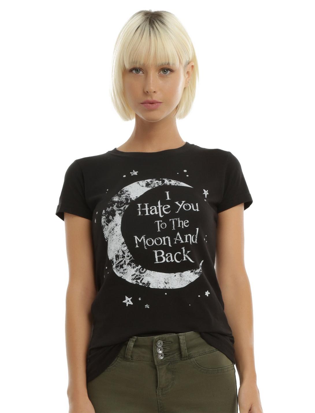 Hate You To The Moon Girls T-Shirt, BLACK, hi-res