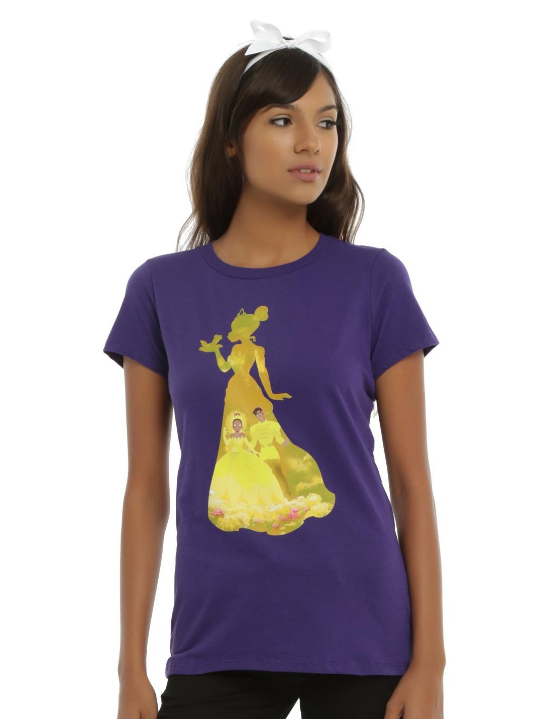 Disney The Princess And The Frog Tiana Silhouette Girls T-Shirt, PURPLE, hi-res