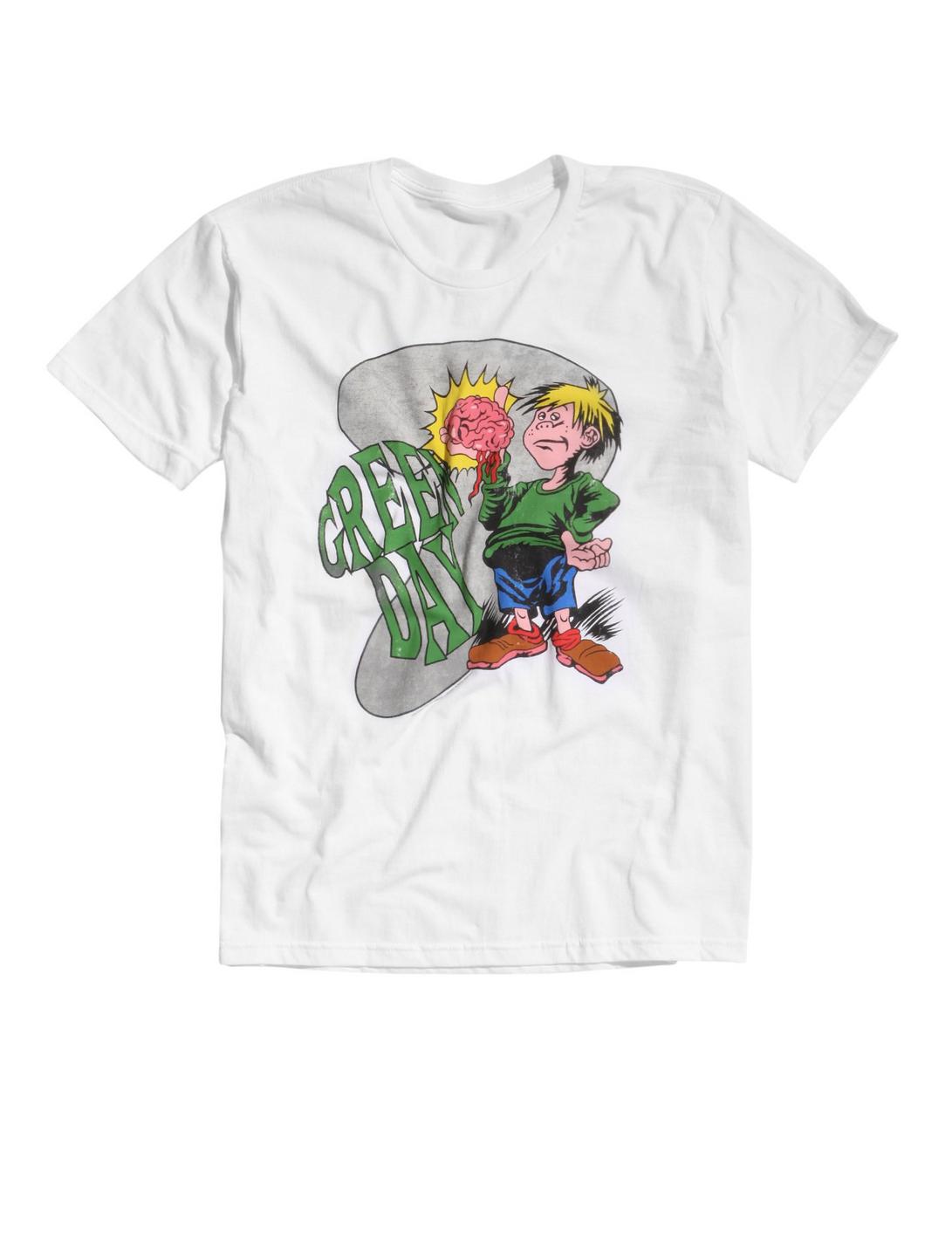 Green Day Brains T-Shirt, WHITE, hi-res
