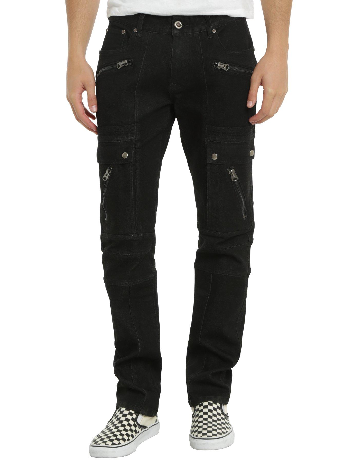 BlacX Black Moto Skinny Jeans, BLACK, hi-res