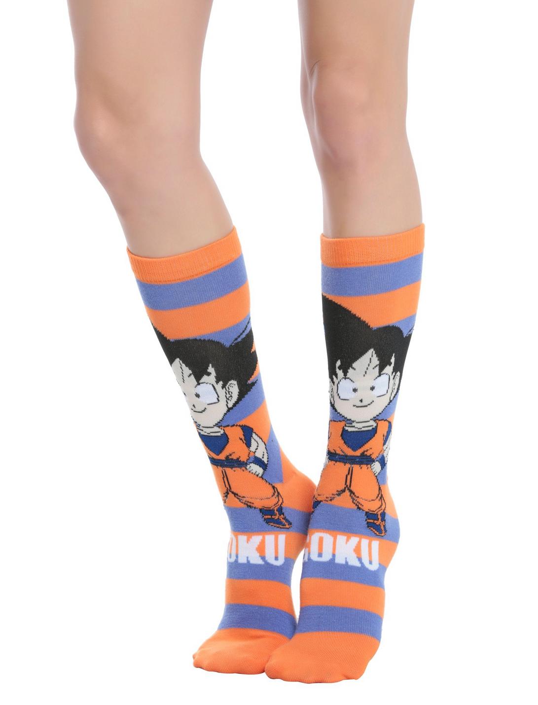 Dragon Ball Z Goku Striped Crew Socks, , hi-res