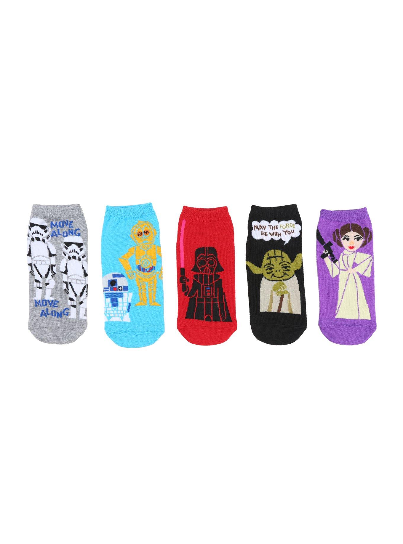 Star Wars Bubble Art No-Show Socks 5 Pair, , hi-res