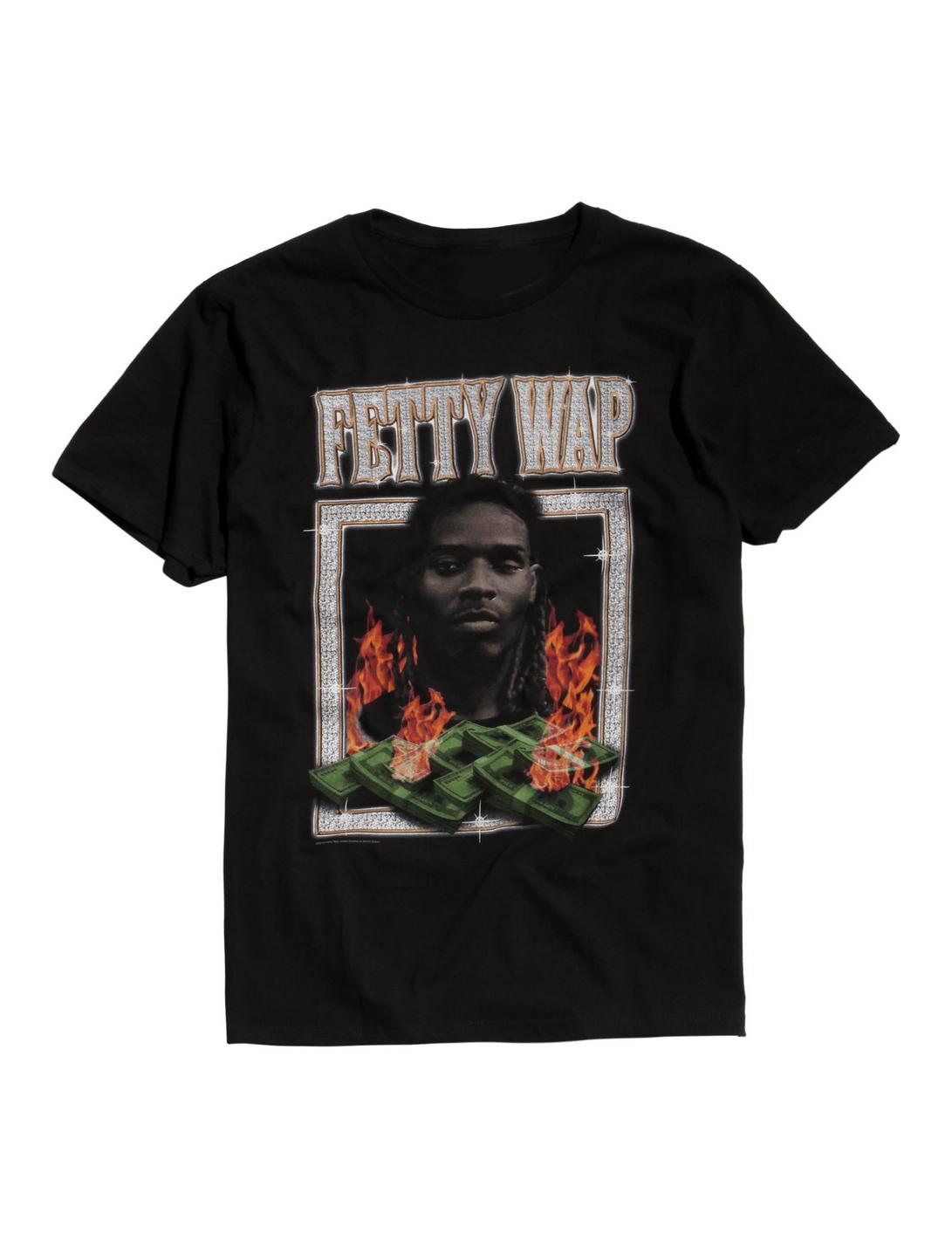 Fetty Wap On Fire T-Shirt, BLACK, hi-res