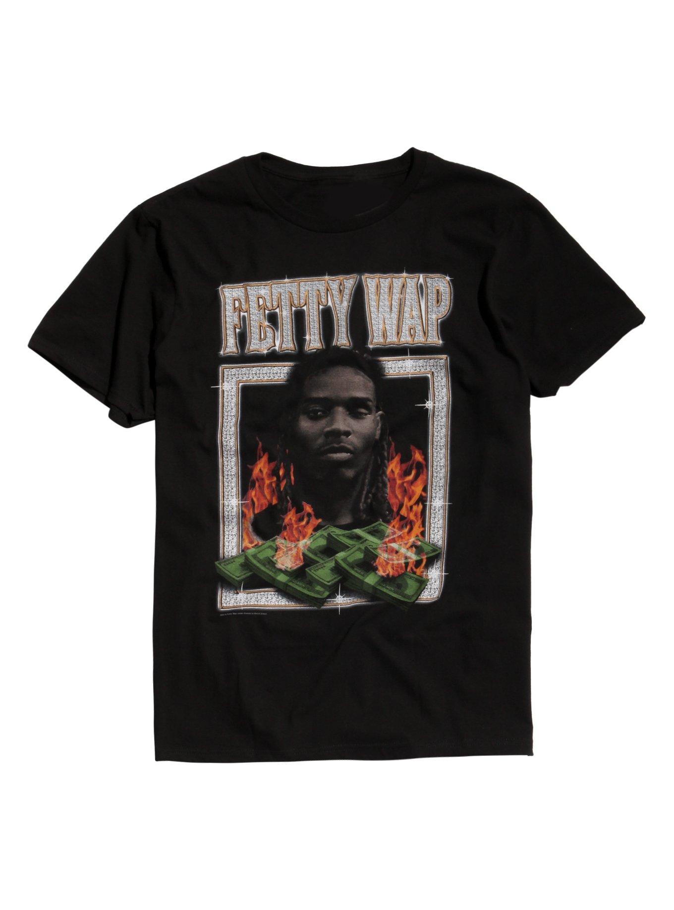 Fetty Wap On Fire T-Shirt, BLACK, hi-res