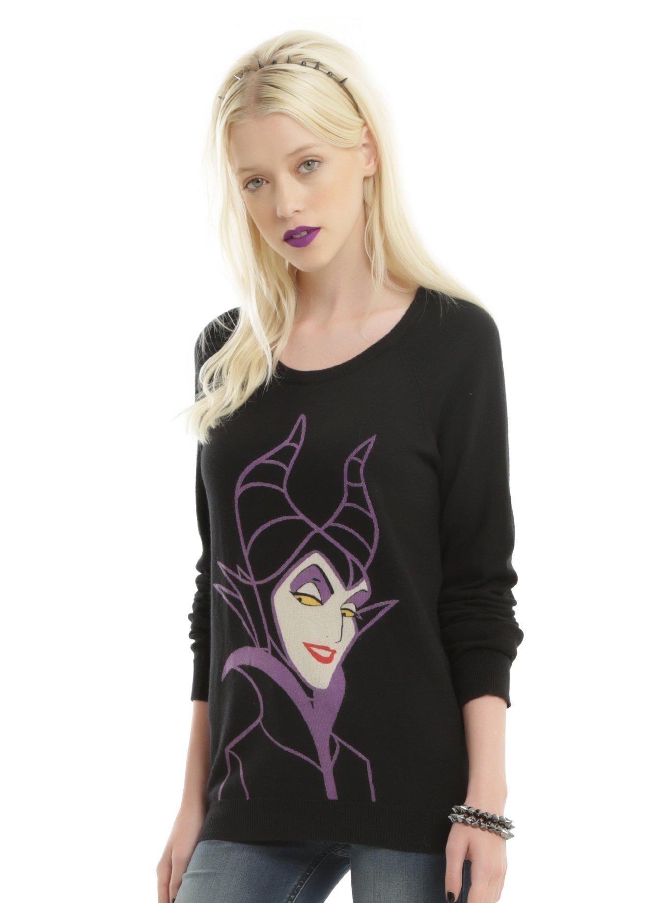 Disney Sleeping Beauty Maleficent Girls Sweater, BLACK, hi-res