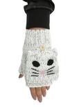 Crochet Cat Face Convertible Gloves, , hi-res