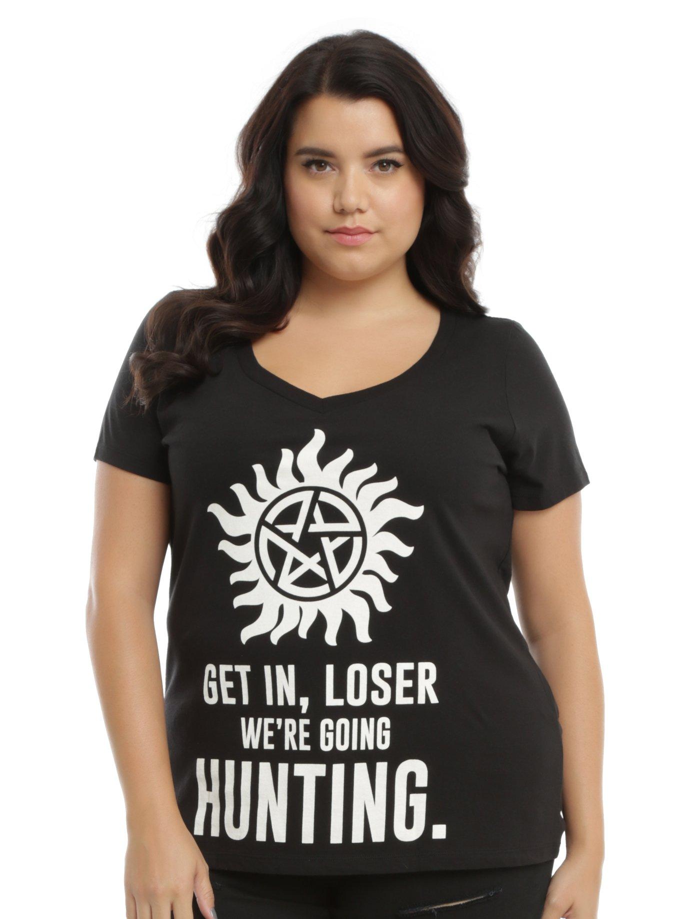 Supernatural Get In Loser Girls T-Shirt Plus Size, BLACK, hi-res