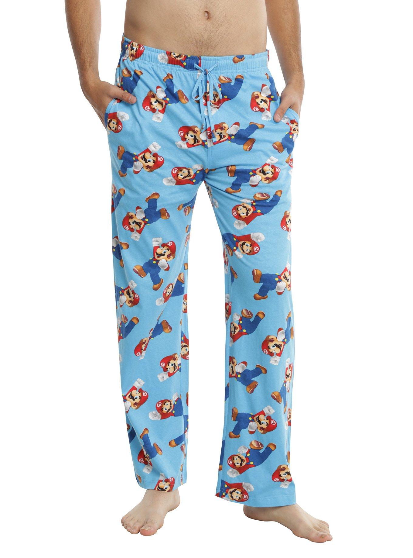 Super Mario Bros. Mario Jump Guys Pajama Pants, BLUE, hi-res