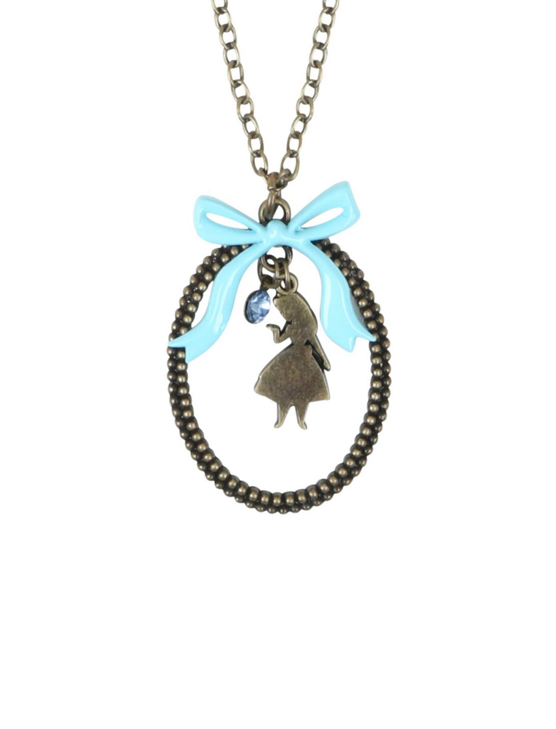 Disney Alice In Wonderland Silhouette Dangle Necklace, , hi-res