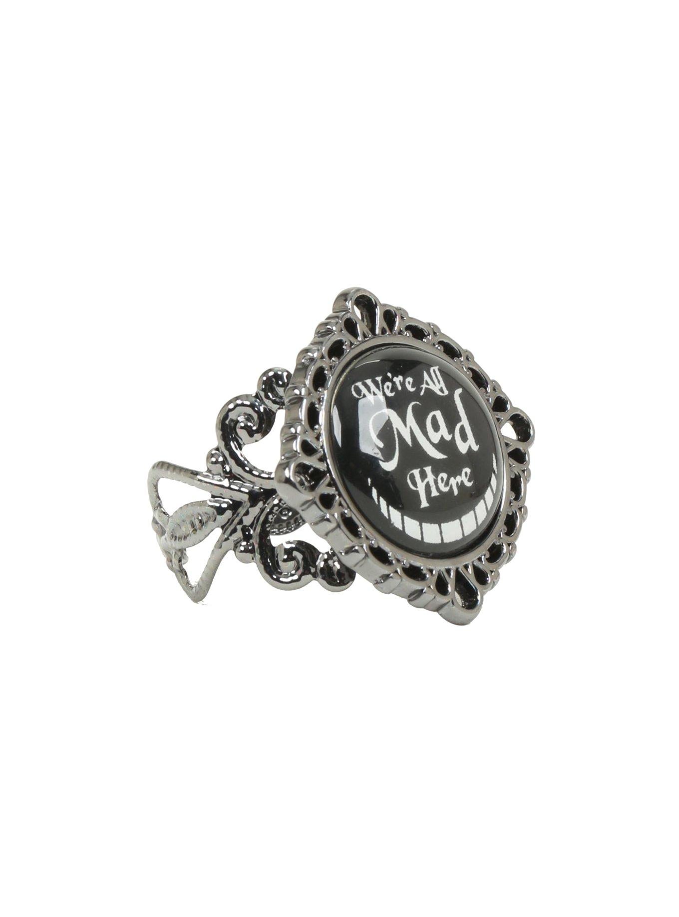 Disney Alice In Wonderland All Mad Here Filigree Ring, , hi-res