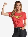 DC Comics Wonder Woman Simple Logo Womens Tee, RED, hi-res