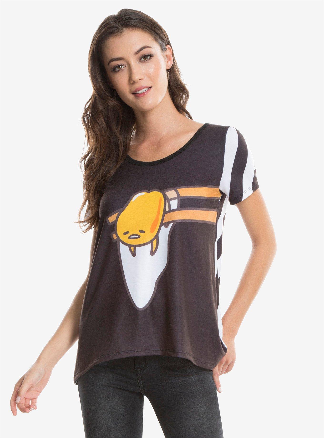 Japan LA Gudetama Lazy Egg Womens Tee, BLACK, hi-res