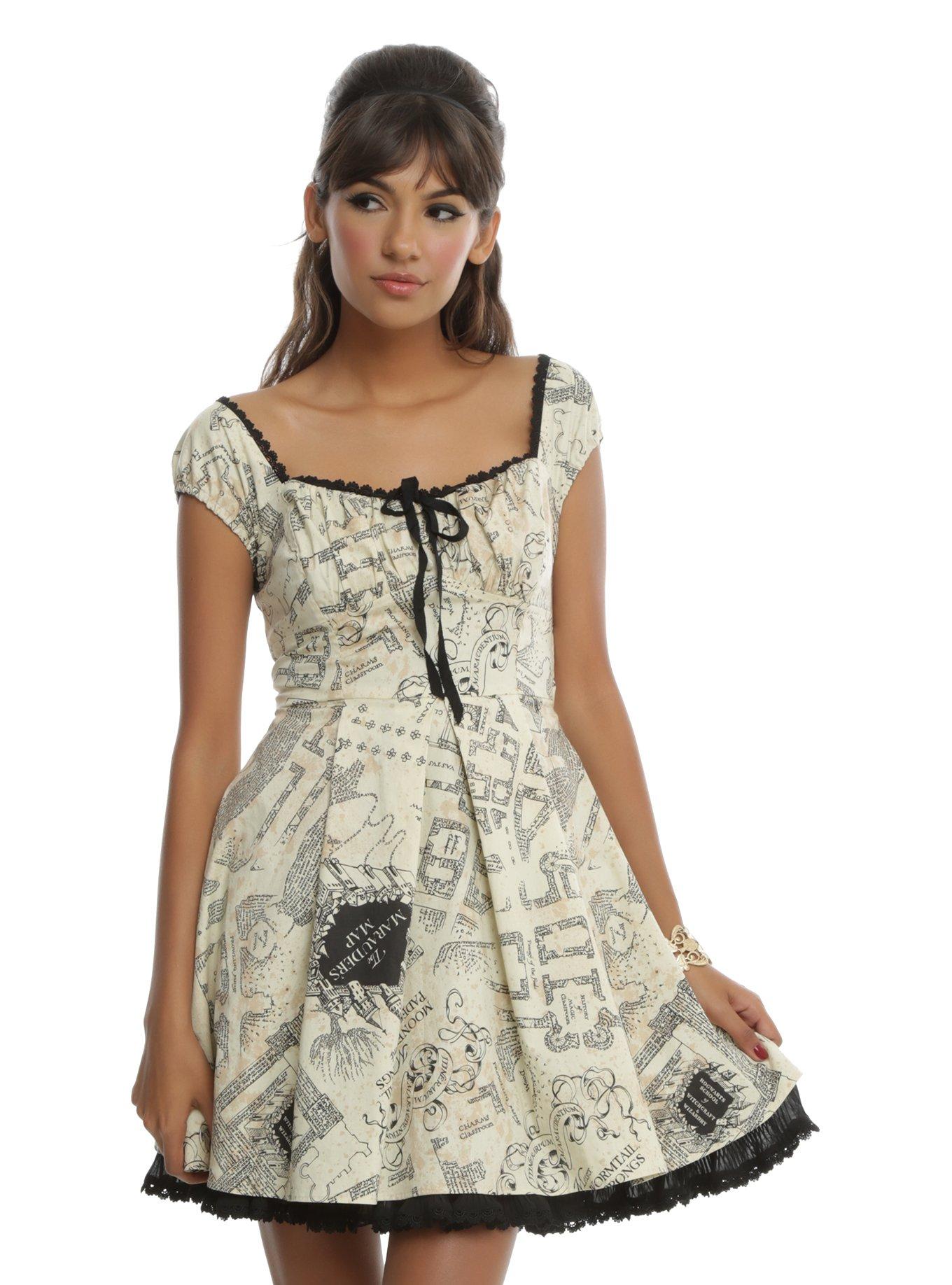 Harry Potter Marauder's Map Dress, IVORY, hi-res