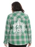 Harry Potter Slytherin Plaid Girls Woven Button-Up Plus Size, GREEN, hi-res
