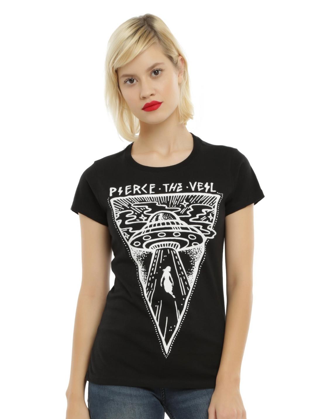Pierce The Veil UFO Abduction Girls T-Shirt, BLACK, hi-res