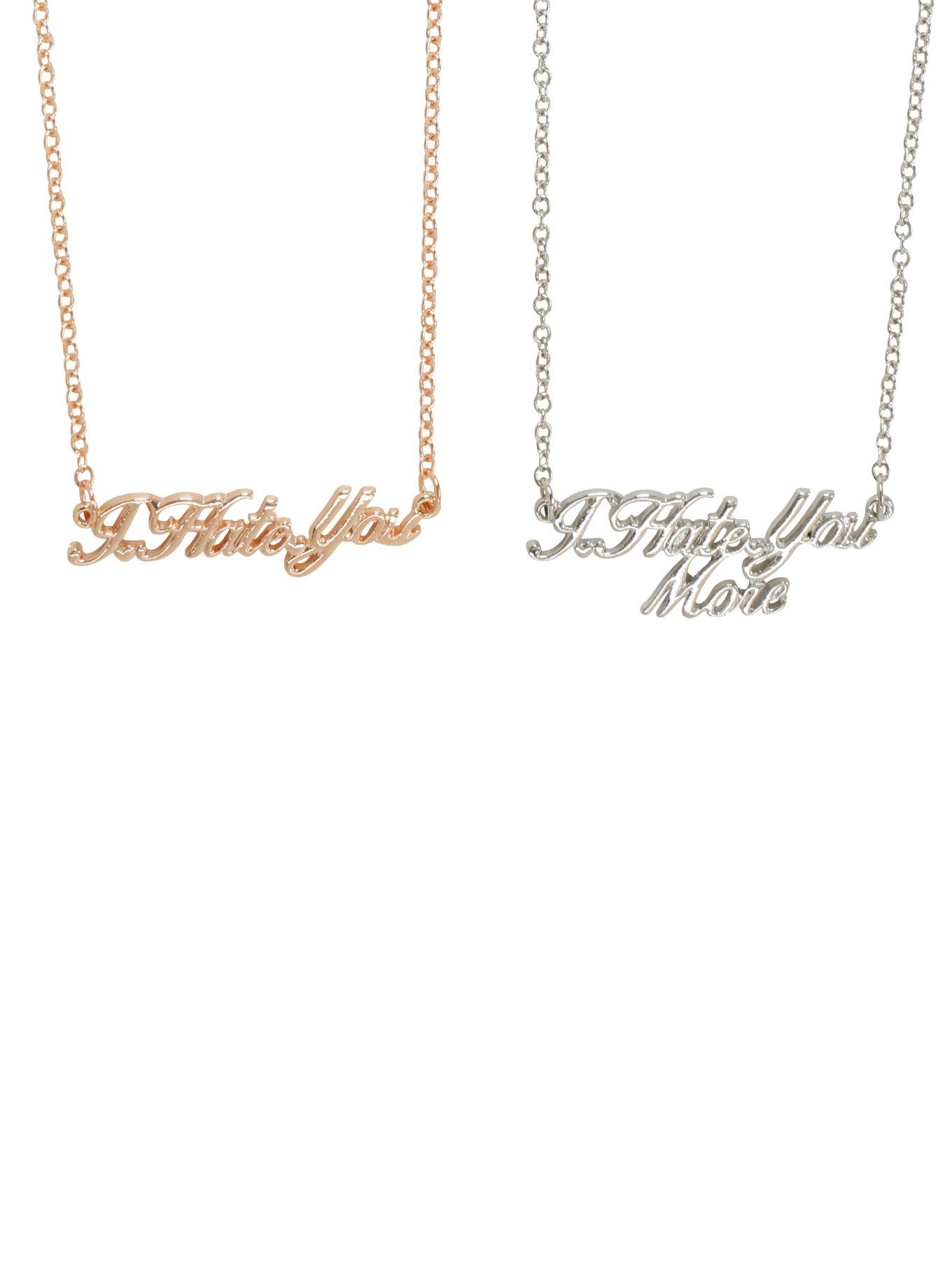 Blackheart I Hate You Best Friend Necklace Set, , hi-res