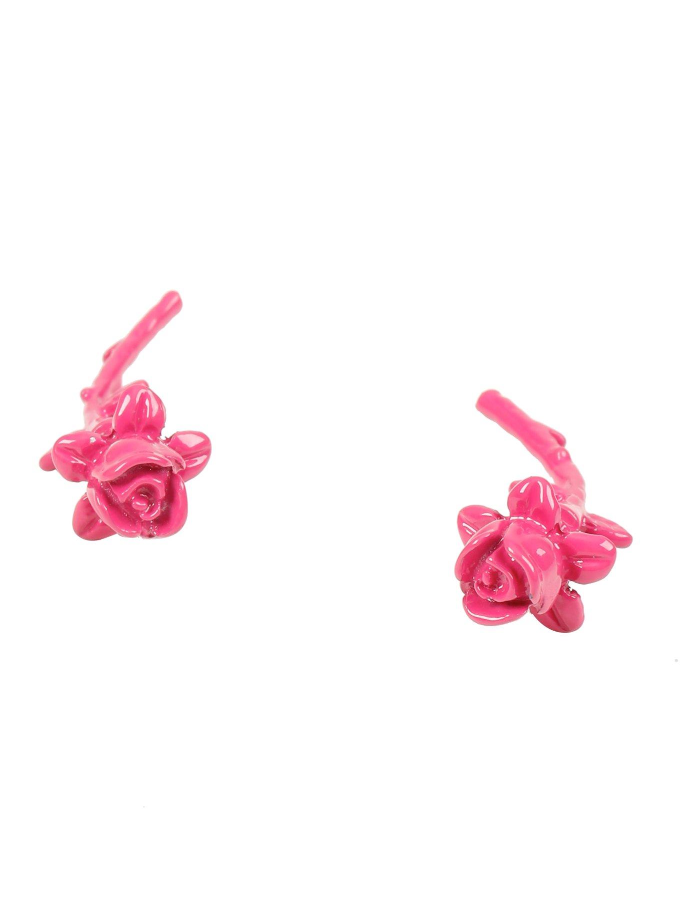 Blackheart Rose Tunnel Earrings | Hot Topic