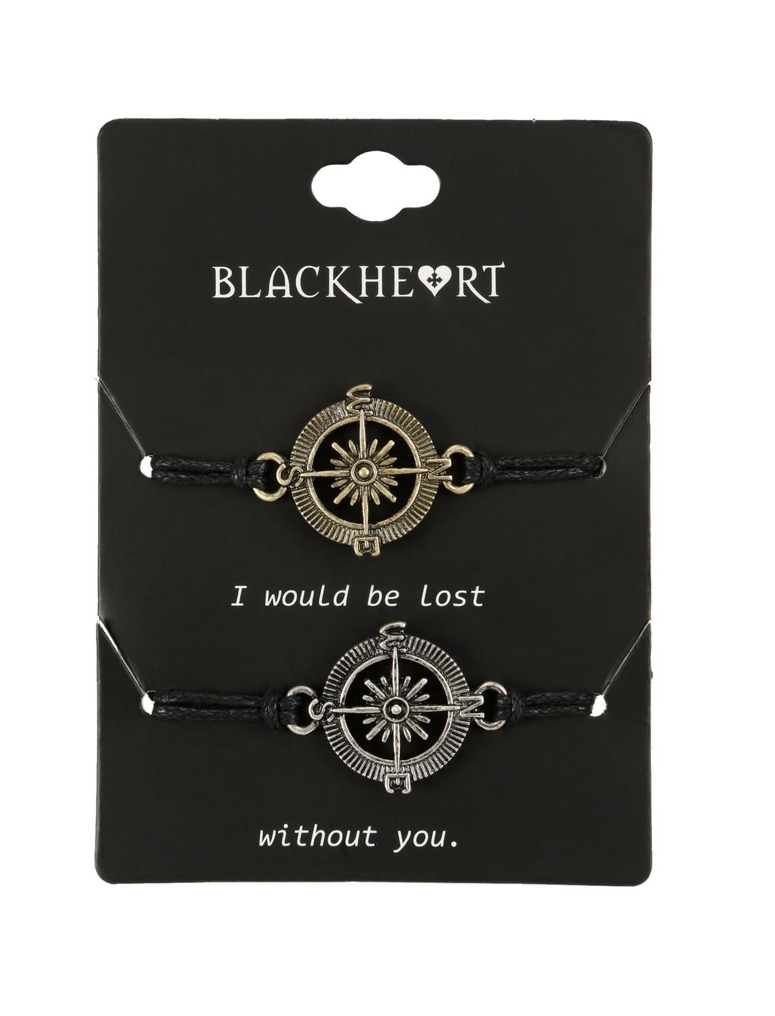Blackheart Compass Best Friend Cord Bracelet Set, , hi-res