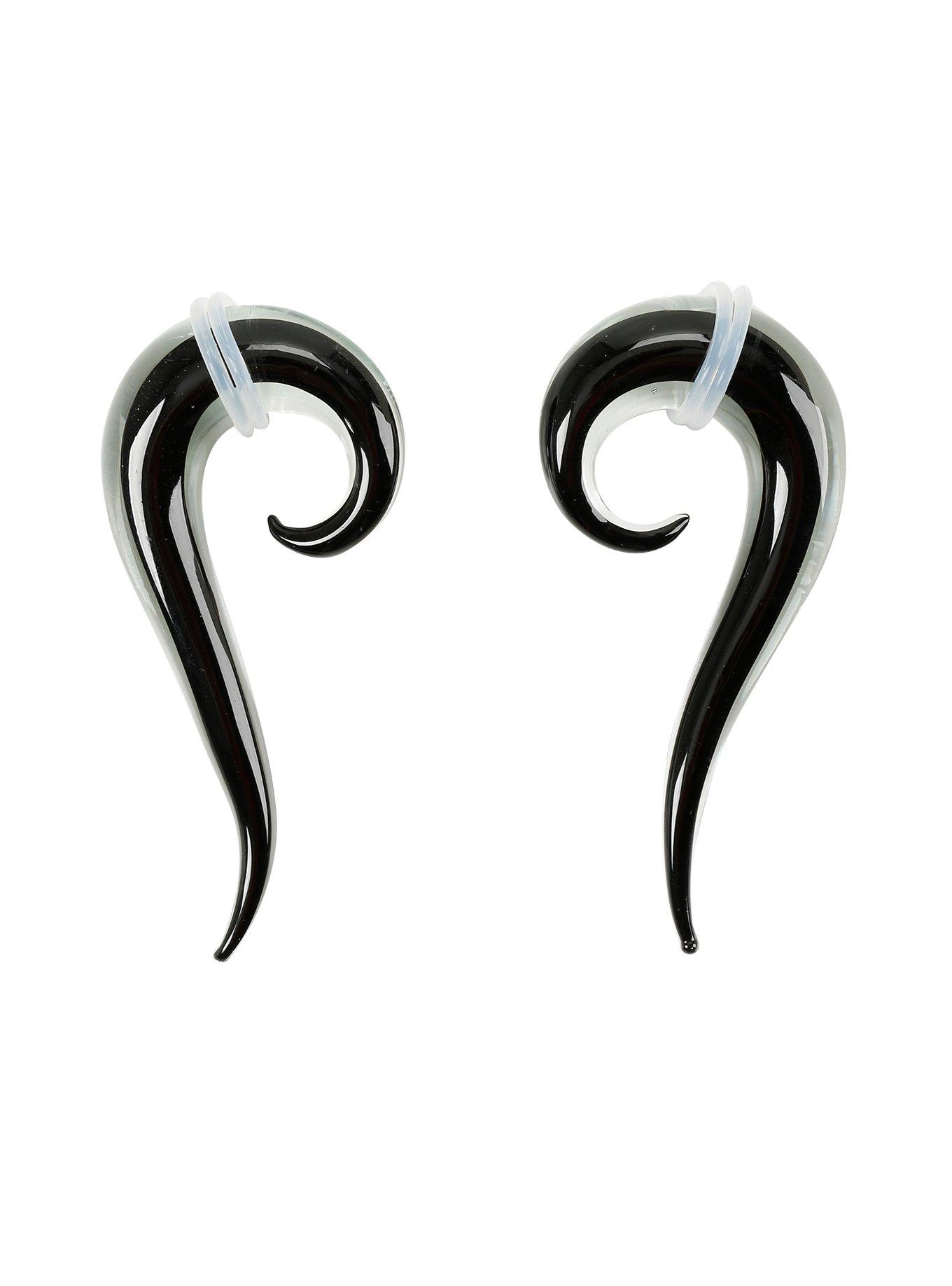 Glass Black Inner Spiral Pincher 2 Pack | Hot Topic