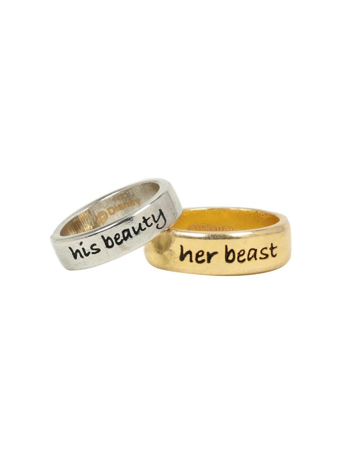 Disney Beauty And The Beast His And Hers Ring Set, , hi-res