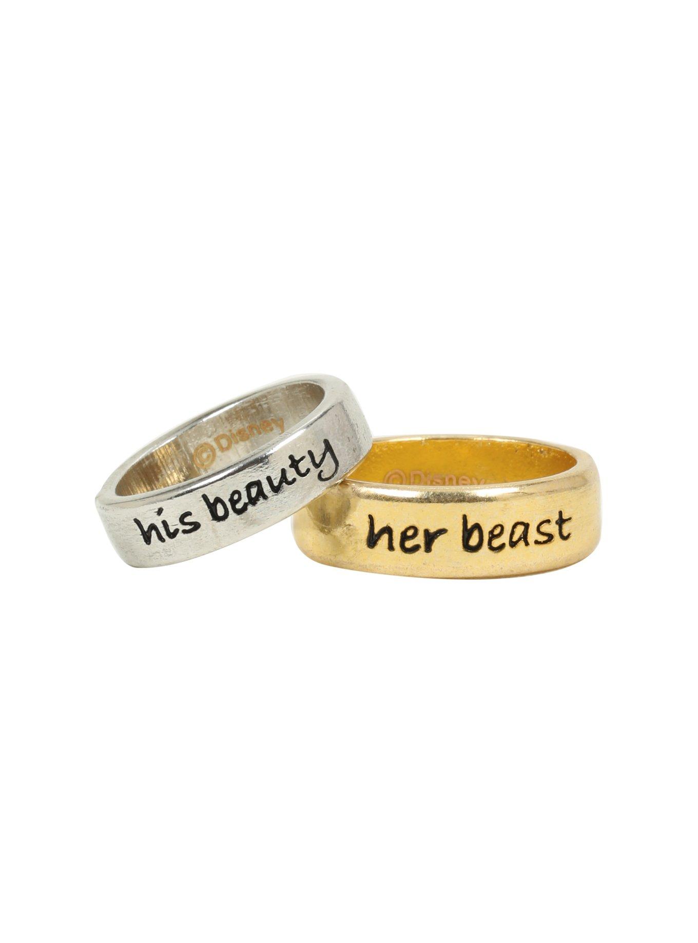 Disney Beauty And The Beast His And Hers Ring Set, , hi-res