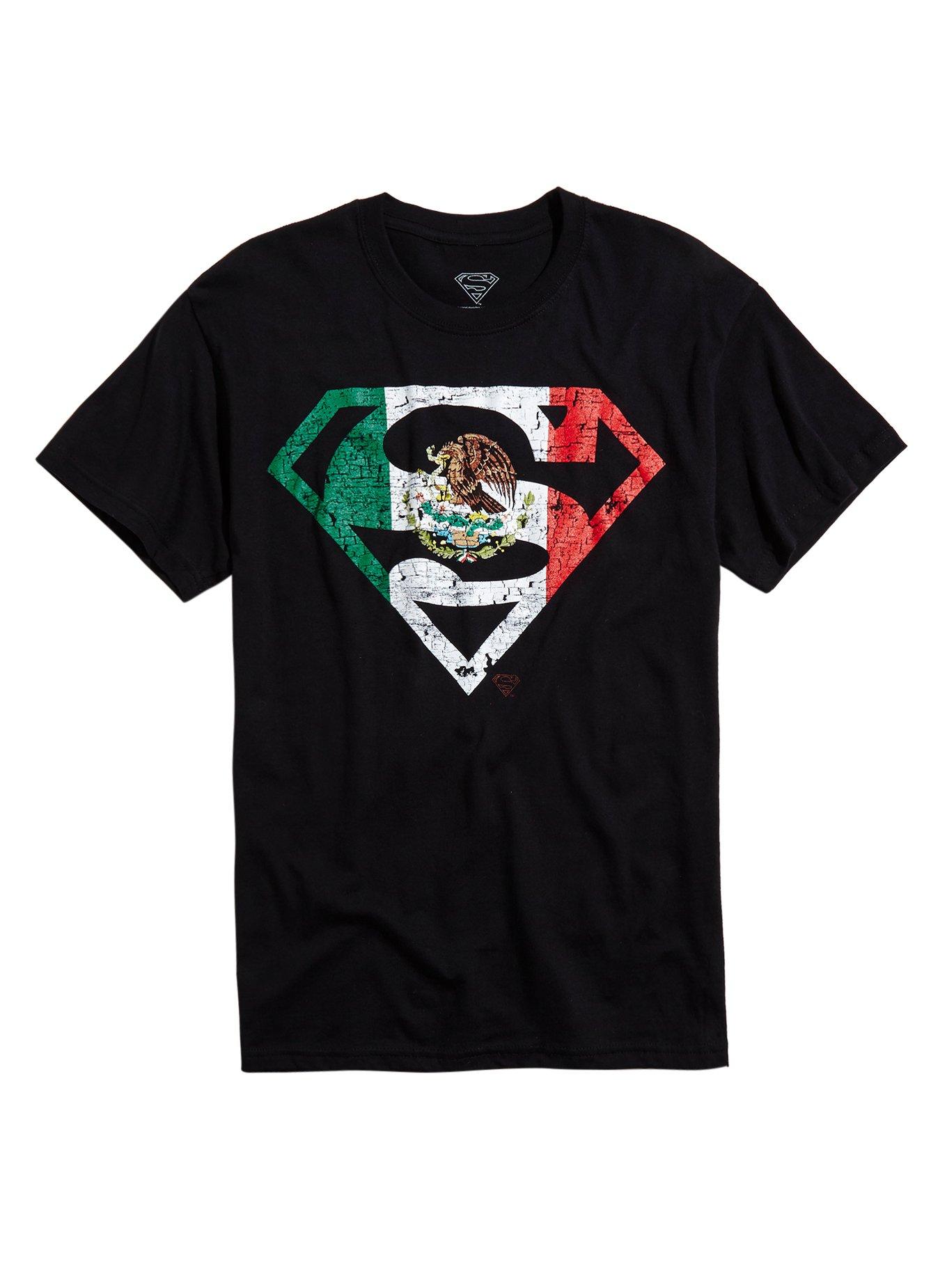 DC Comics Superman Mexico Flag Logo T-Shirt, BLACK, hi-res