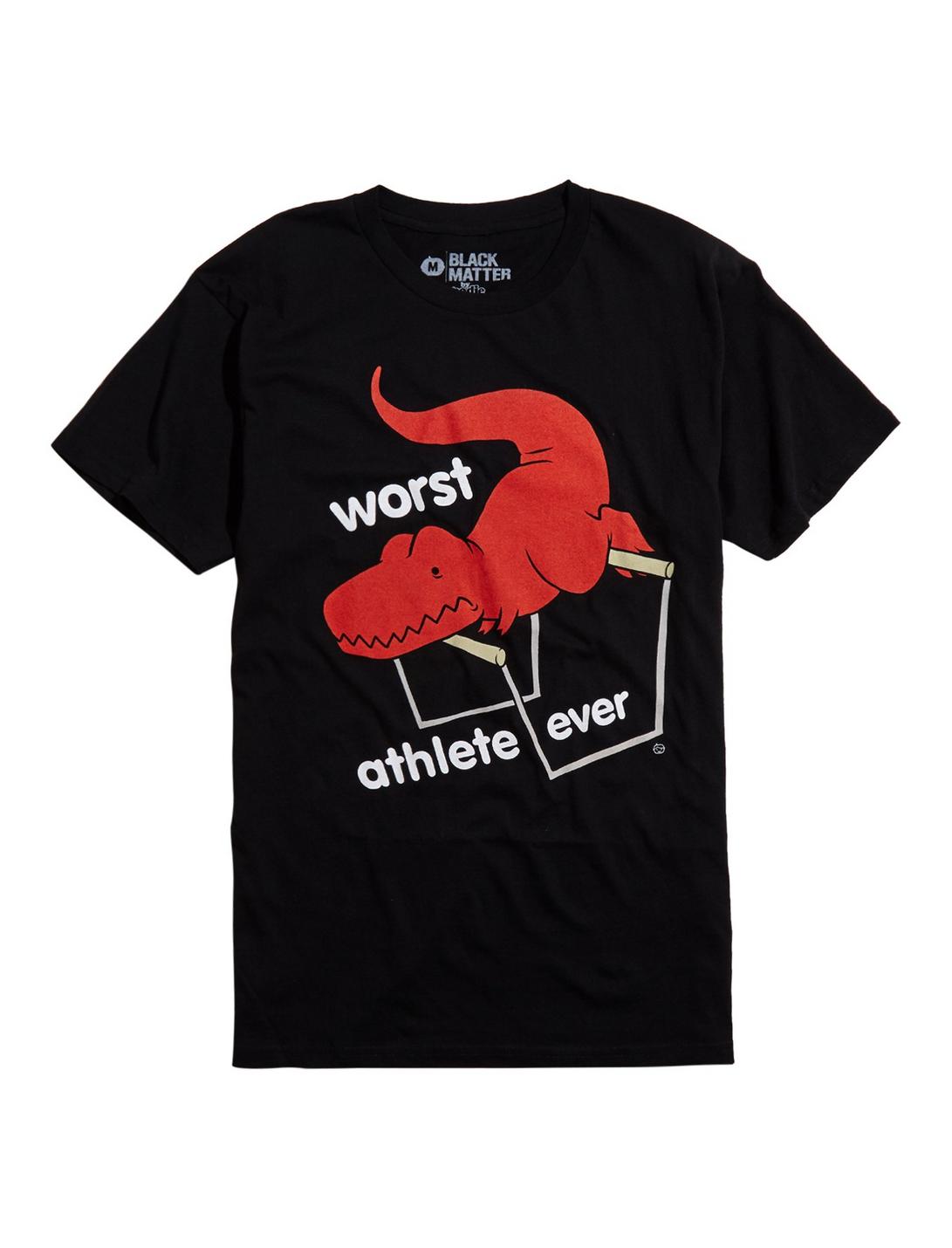 T-Rex Worst Athlete Ever T-Shirt, BLACK, hi-res