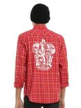 Harry Potter Gryffindor Plaid Woven Button-Up, RED, hi-res