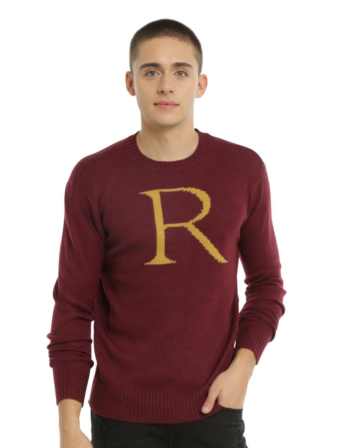 Harry Potter Ron Weasley Intarsia Pullover Sweater, RED, hi-res