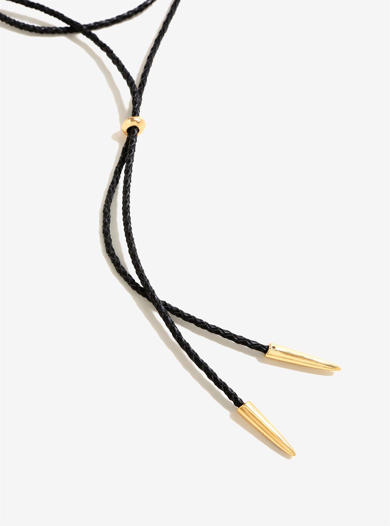 Leather Bolo Tie Choker, , hi-res
