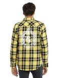 Harry Potter Hufflepuff Plaid Woven Button-Up, YELLOW, hi-res